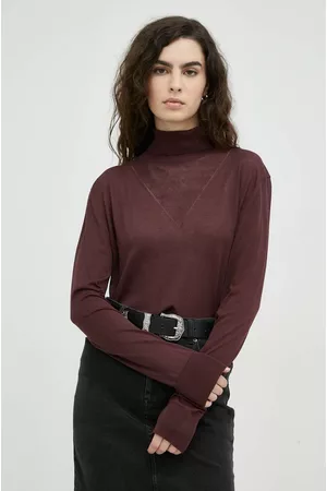 G-Star Kobieta Golfy - Sweter bawełniany damski kolor czarny lekki z golfem