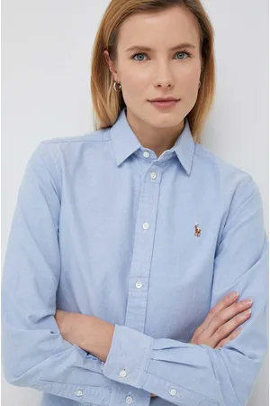 Ralph Lauren Koszula bawełniana damska kolor regular z kołnierzykiem klasycznym