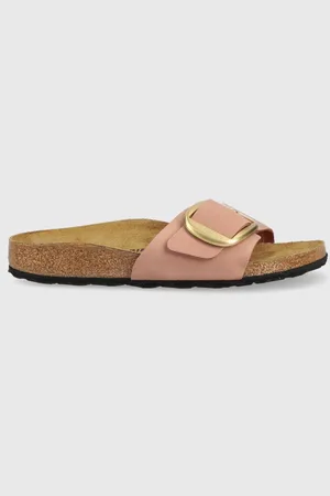 Birkenstock Klapki skórzane Madrid Big Buckle damskie kolor 1024039