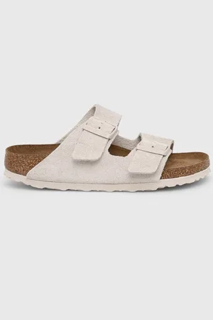 Birkenstock Klapki skórzane ARIZONA SFB damskie kolor 1024516 1024516-AntiqWhite