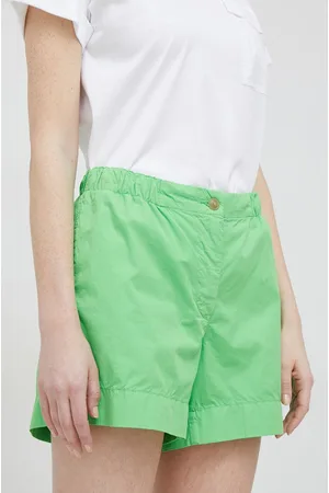 Tommy Hilfiger Szorty bawełniane kolor gładkie high waist