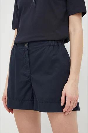 Tommy Hilfiger Szorty bawełniane kolor gładkie high waist