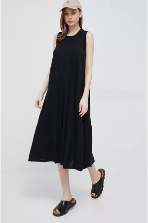 Deha Kobieta Oversize - Sukienka kolor czarny midi oversize