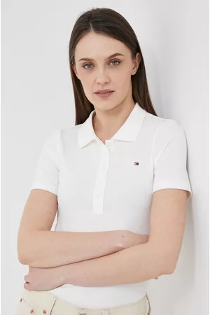 Tommy Hilfiger Kobieta T-shirty z Krótkimi Rękawami - Polo damski kolor biały