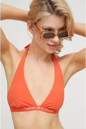 Tommy Hilfiger Kobieta Bikini - Biustonosz kąpielowy kolor pomarańczowy lekko usztywniona miseczka