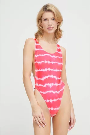 Superdry Kobieta Stroje kąpielowe jednoczęściowe - Jednoczęściowy strój kąpielowy kolor różowy miękka miseczka