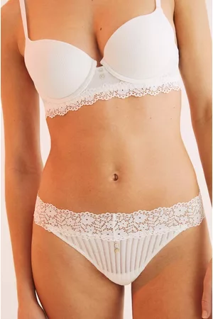 Women secret Kobieta Tanga i Stringi - Stringi COTTON TIME 2 kolor biały 4635663