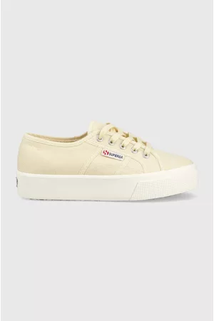 Superga Kobieta Trampki - Tenisówki 2730 MID PLATFORM damskie kolor beżowy S2127IW