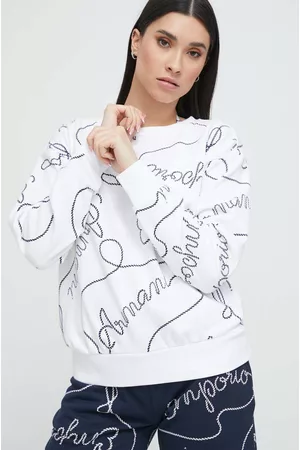 Emporio Armani Kobieta Bluzy - Bluza plażowa damska kolor biały