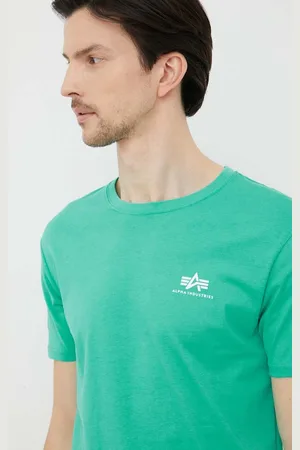 Alpha Industries T-shirt bawełniany kolor gładki
