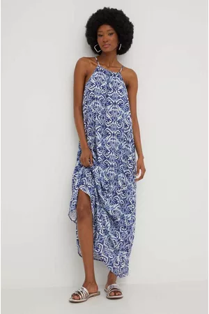 ANSWEAR Kobieta Oversize - Sukienka kolor niebieski midi oversize