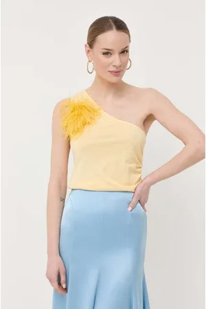 Patrizia Pepe Top bawełniany kolor cold shoulder