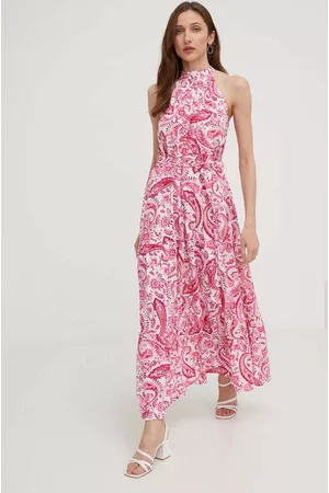 ANSWEAR Kobieta Oversize - Sukienka kolor różowy maxi oversize