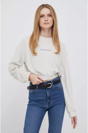 Calvin Klein Bluza damska kolor gładka