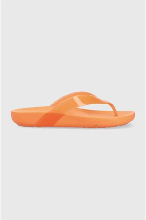 Crocs Kobieta Sandały - Japonki Splash Glossy Flip damskie kolor pomarańczowy na płaskim obcasie 208534