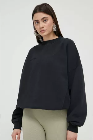 Preach Kobieta Bluzy Bawełniane - Bluza bawełniana kolor czarny gładka
