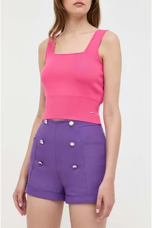 Morgan Szorty damskie kolor gładkie high waist