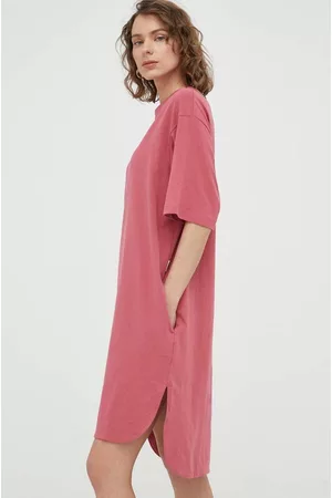 G-Star Kobieta Oversize - Sukienka bawełniana kolor różowy mini oversize