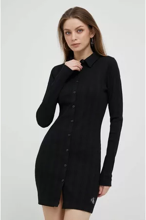 Calvin Klein Kobieta Sukienki dopasowane - Sukienka kolor czarny mini dopasowana