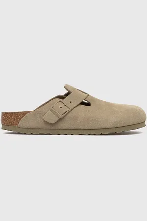 Birkenstock Klapki zamszowe Boston damskie kolor 1025844