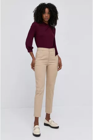 Ralph Lauren Kobieta Eleganckie - Spodnie 200811955006 damskie kolor beżowy fason cygaretki high waist