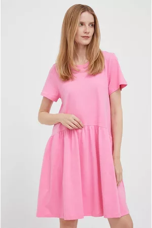 Rich & Royal Kobieta Oversize - Sukienka bawełniana kolor różowy mini oversize