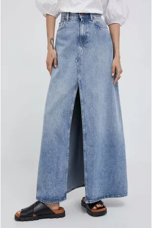 Pepe Jeans Kobieta Długie - Spódnica jeansowa kolor niebieski maxi rozkloszowana