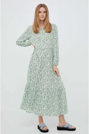 Pepe Jeans Kobieta Oversize - Sukienka kolor zielony maxi oversize