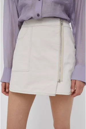 Calvin Klein Kobieta Spódnice mini - Spódnica kolor beżowy mini prosta