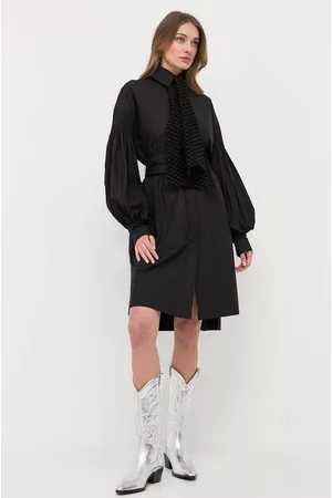 Karl Lagerfeld Kobieta Oversize - Sukienka bawełniana x The Ultimate icon kolor czarny mini oversize
