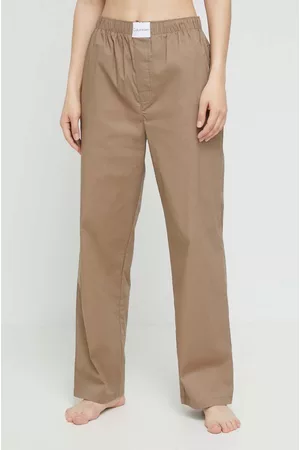 Calvin Klein Kobieta Spodnie - Spodnie piżamowe damskie kolor szary