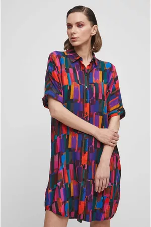 MEDICINE Kobieta Oversize - Sukienka kolor multicolor midi oversize