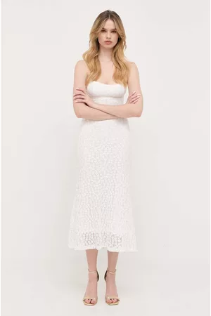 Bardot Kobieta Sukienki dopasowane - Sukienka kolor biały maxi dopasowana