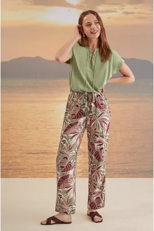 Women secret Kobieta Szerokie Nogawki - Spodnie Mix & Match damskie proste medium waist 3705415