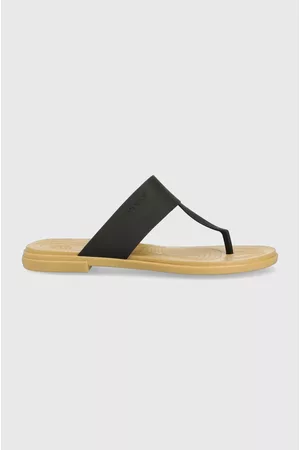 Crocs Kobieta Sandały - Japonki Tulum Flip damskie kolor czarny na płaskim obcasie 206752