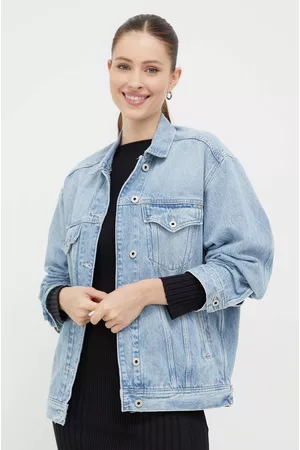 Pepe Jeans Kobieta Kurtki letnie i przejściowe - Kurtka jeansowa Alice damska kolor niebieski przejściowa oversize