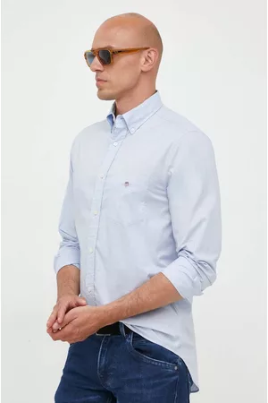 GANT Koszula bawełniana męska kolor regular z kołnierzykiem button-down