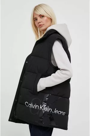 Calvin Klein Kobieta Kamizelki - Bezrękawnik damski kolor czarny zimowy