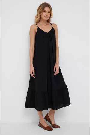 GAP Kobieta Oversize - Sukienka bawełniana kolor czarny midi oversize
