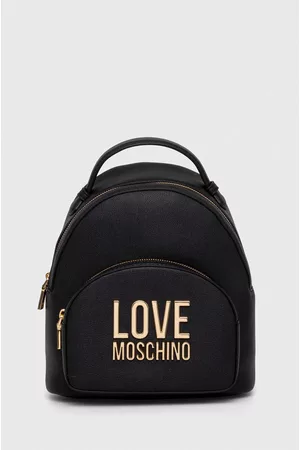 Love Moschino Kobieta Plecaki - Plecak damski kolor czarny mały z aplikacją