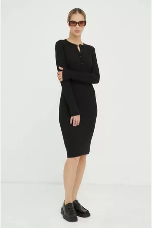 G-Star Kobieta Sukienki dopasowane - Sukienka bawełniana kolor czarny mini dopasowana