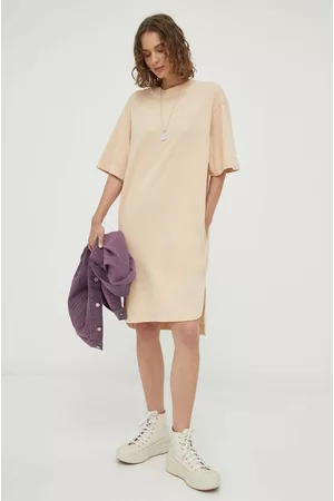 G-Star Kobieta Oversize - Sukienka bawełniana kolor beżowy mini oversize