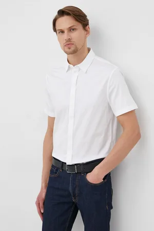 Armani Exchange Koszula 8NZCBF.ZN10Z.NOS męska kolor slim z kołnierzykiem klasycznym