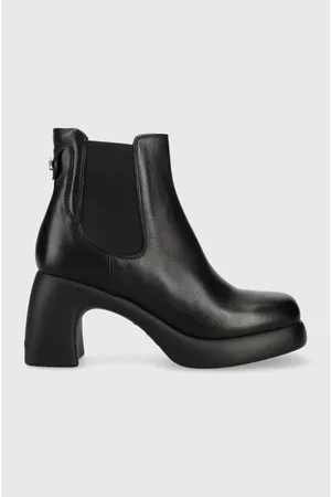 Karl Lagerfeld Sztyblety skórzane ASTRAGON damskie kolor na słupku KL33840