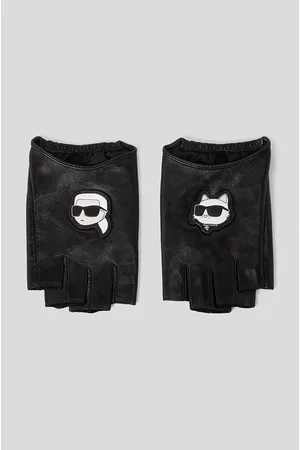 Karl Lagerfeld Mitenki skórzane damskie kolor