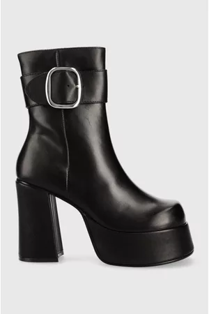 Steve Madden Botki skórzane Siren damskie kolor na słupku SM11002628