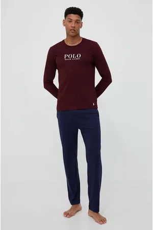 Ralph Lauren Longsleeve piżamowy bawełniany kolor z nadrukiem