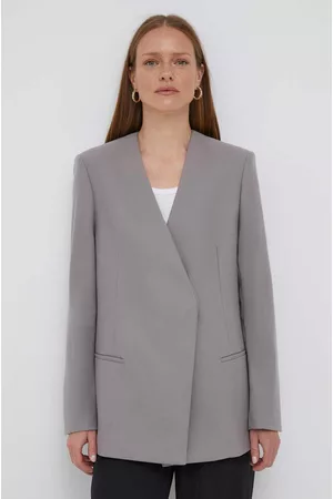Calvin Klein Marynarka wełniana kolor oversize gładka