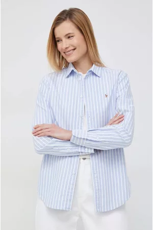 Ralph Lauren Koszula bawełniana damska kolor regular z kołnierzykiem klasycznym