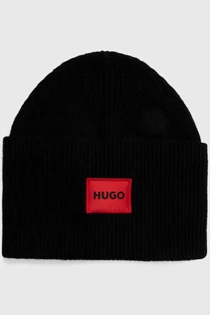 HUGO BOSS Czapka wełniana kolor z cienkiej dzianiny wełniana